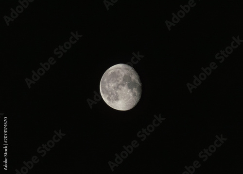 A close-up of the moon captured with an amateur camera