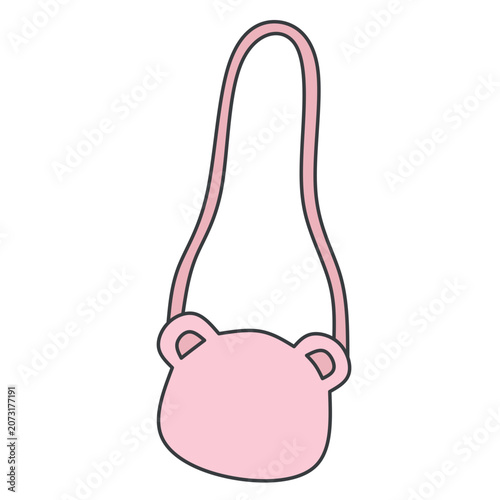 Illustration of Pink Bear Shaped Sling Bag