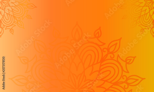 Vibrant Diwali background with orange mandalas for greeting cards, festival invitations and holiday announcements