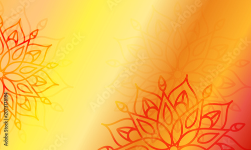 Festive mandala wallpaper in warm orange tones for website headers, mobile screens and digital design projects