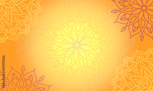 Bright orange Diwali backdrop with decorative mandala for social media posts, banners and seasonal promotions