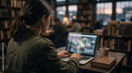 Digital Professional Working Online from Cozy Workspace
