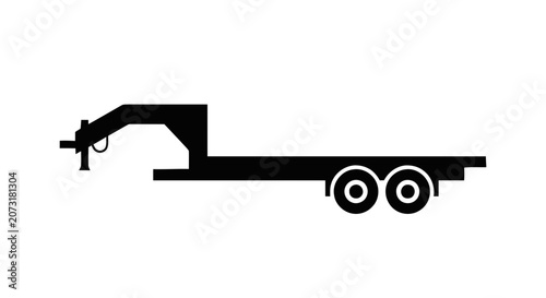Vector illustration of gooseneck trailer icon, flat vector illustration on a transparent background