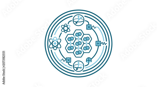 Tableau sur toile Science Technology Engineering Circle Diagram.