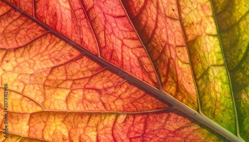 Vibrant autumn leaf close-up macro.