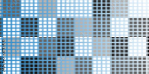 Abstract Blue Grid Mosaic Pattern Background With Geometric Tiles and Modern Pixel Texture