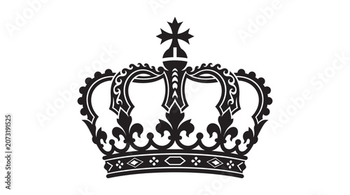 Konstfotografi Black crown silhouette against a white background silhouette
