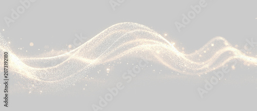 Foto Transparent png golden light wave with elegant flowing particles and shining dus