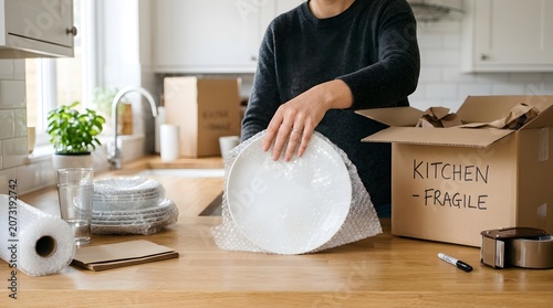Professional Packing Service Ensuring Safe Delivery of Fragile Kitchenware Items