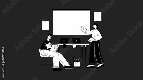 Data Analysis Meeting Animation Alpha Channel