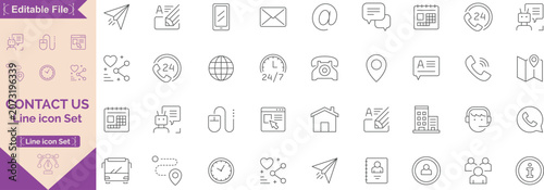 Canvas-taulu Contact Us and communication icon set