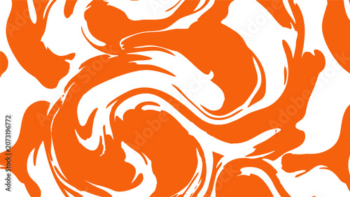 Abstract Orange and White Swirling Liquid Marble Pattern Background Design for Modern Artistic Graphic Projects