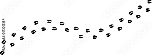 Cuadro en lienzo Deer Footprint Trail Pattern Vector Illustration, Wildlife Animal Track Path Sil
