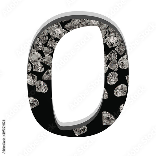 Fotografía A stylized letter O with a luxurious diamond-filled texture, symbolizing wealth