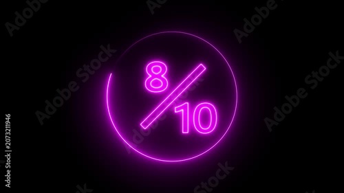 8 Out of 10 neon text Animation. Neon Circular Loading Indicator 8/10