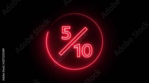 5 Out of 10 neon text Animation. Neon Circular Loading Indicator 5/10
