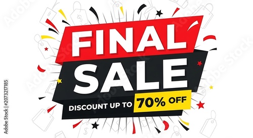 Vibrant Final Sale Promotional Offer with Big Discount Percentage Marketing Graphic
