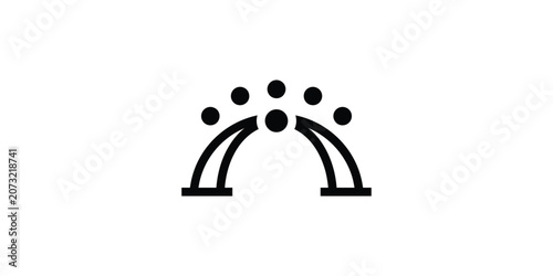 Abstract arched bridge people connection icon