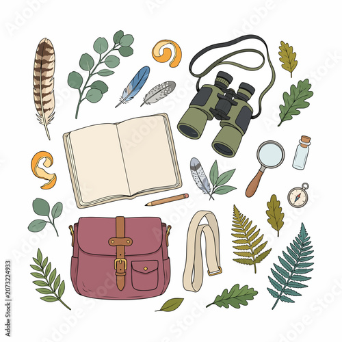 Nature exploration travel adventure equipment.