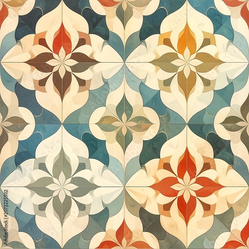 Vibrant floral pattern design elements background.