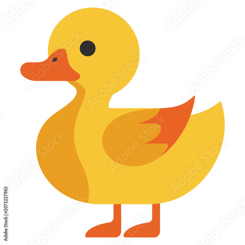 Cute yellow rubber duck toy with orange accents, perfect for bath time fun and childhood joy.