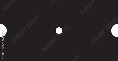 Minimalist black rectangle with white circles, geometric abstract background vector, simple dark banner with circular dots, modern graphic element
