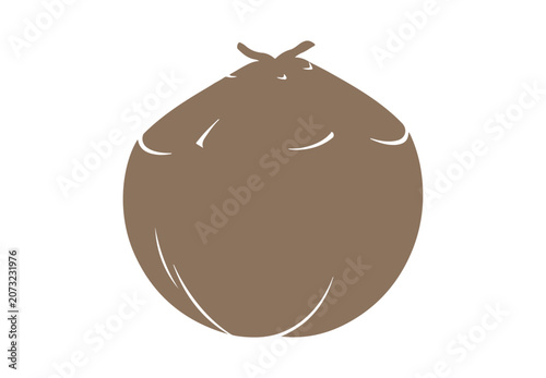 Young  coconut fruit artwork in a clean and simple vector style.