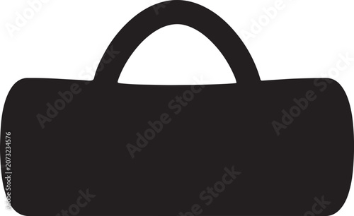 Black gym bag, fitness bag, sports bag, luggage icon, travel bag
