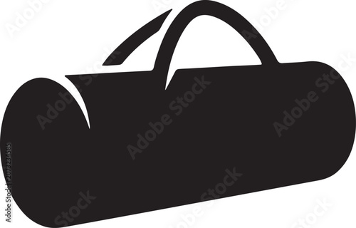 Black gym bag, fitness duffel bag, sports equipment, workout accessory