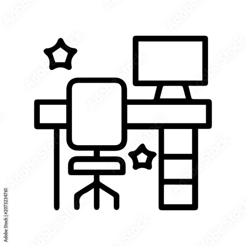 Modern Office Workspace Icon