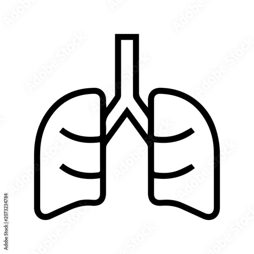 Human Lungs Line Art Icon