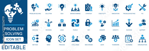 Tableau sur toile Problem solving icon set