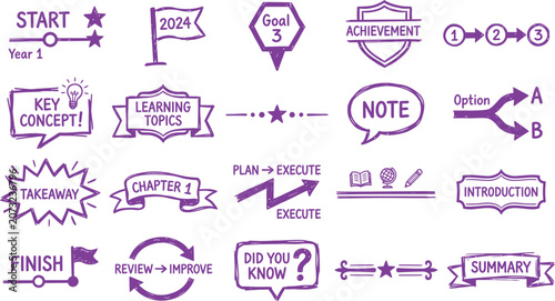 Hand Drawn Business Concepts and Learning Elements on White Background