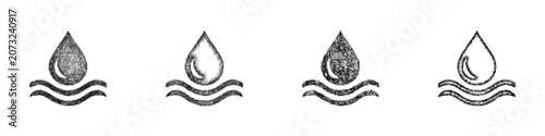 Bild auf Leinwand Sketch water logo design set