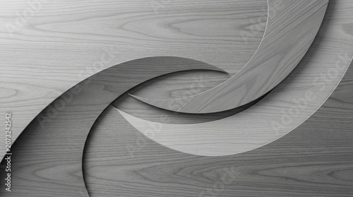 Abstract interlocking curved wooden pieces background with abstract, background
