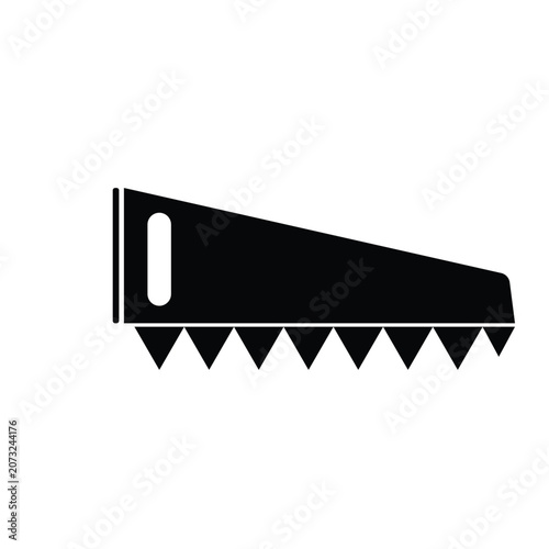 Hand Saw Icon, Carpenter Saw Tool Glyph Vector Illustration