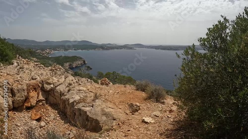 POV Walk Past the Ruins of a Historic Watchtower on the Mallorca Coastline, Spain