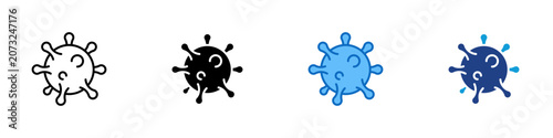 Fotografía Virus Multiple Style Icon Design Vector - Virus particle representing infectious