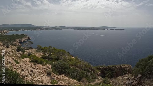Steep Sea Cliffs Plunging Into the Mediterranean Sea, Mallorca Coastline, Spain