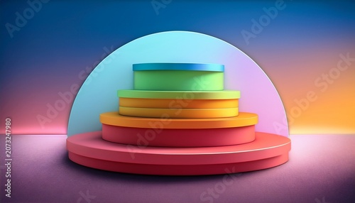 colorful 3d product podium
