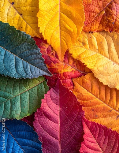 Vibrant colorful leaves in autumn season.