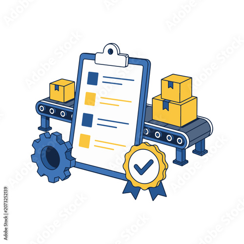 Production Quality Control Checklist Vector