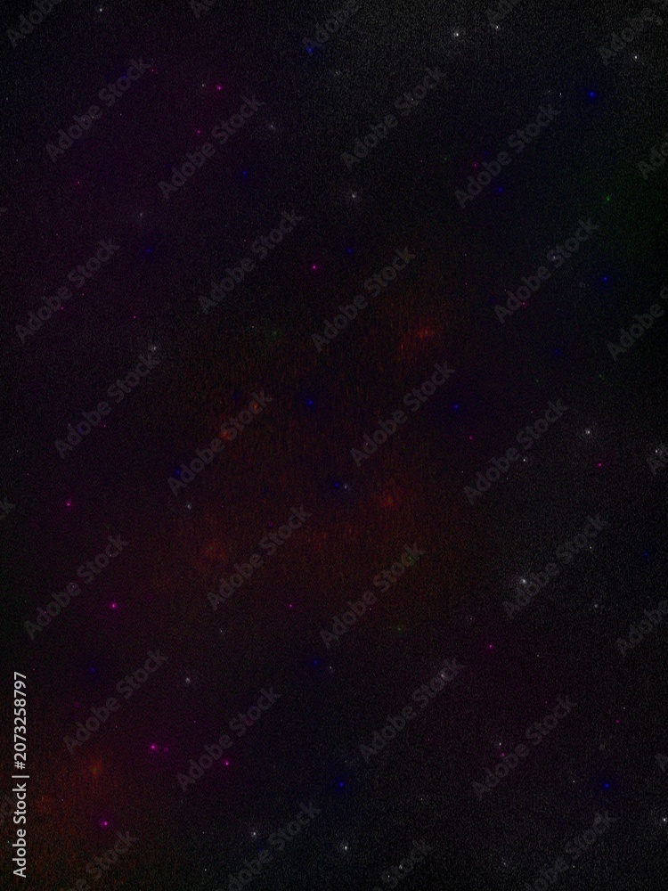 Fototapeta premium Abstract cosmic background with colorful stars, deep space nebula glow, dark galaxy texture, and atmospheric celestial night sky.