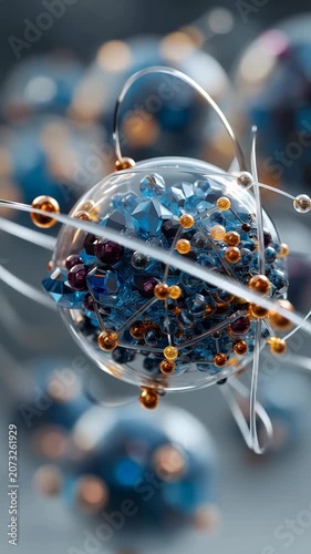 Science News Technology Background for Quantum Physics Research and Nanotechnology Story, Cinematic Molecule Concept for Biotechnology Discovery and Future Innovation Promo