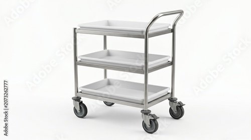 Three tier stainless steel medical trolley for hospital supplies with stainless