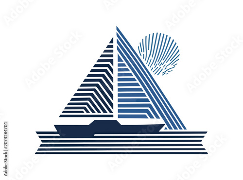 Abstract sailboat graphic design element