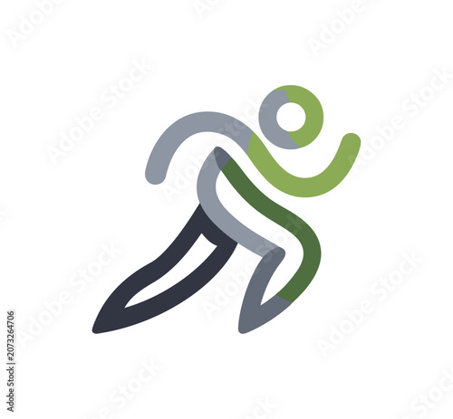 Abstract running person image