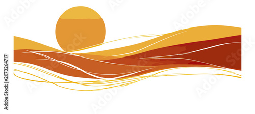 Abstract sunset landscape graphic background