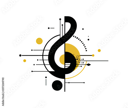 Abstract treble clef graphic design