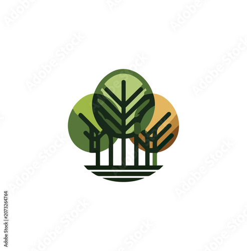 Abstract trees graphic illustration